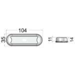 OSCULATI COMPACT LED de Captivan, rail étanche IP 67 pour éclairage puissant en bateau, fourgon ou camping-car. Alimentation 12/24 V DC.