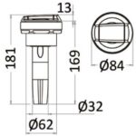 OSCULATI DOUCHETTE SATURNE | HORIZONTALE de Captivan, idéale pour bateau ou camping-car, discrète avec un affleurement de 13 mm.