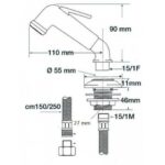 KIT DOUCHETTE OSCULATI de Captivan : douchette à levier et tuyau flexible pour bateau, camping-car, van ou fourgon aménagé.