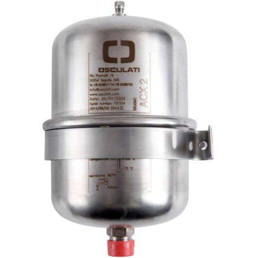 VASE D'EXPANSION INOX 2L OSCULATI de Captivan, idéal pour circuit d’eau potable, avec membrane Butile et gonflage à valve.