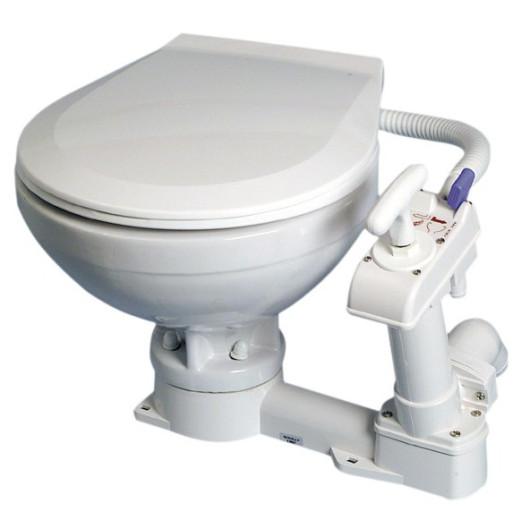 WC CONFORT OSCULATI Captivan, WC manuel pour bateau avec grande cuvette en porcelaine et pompe de vidange manuelle.