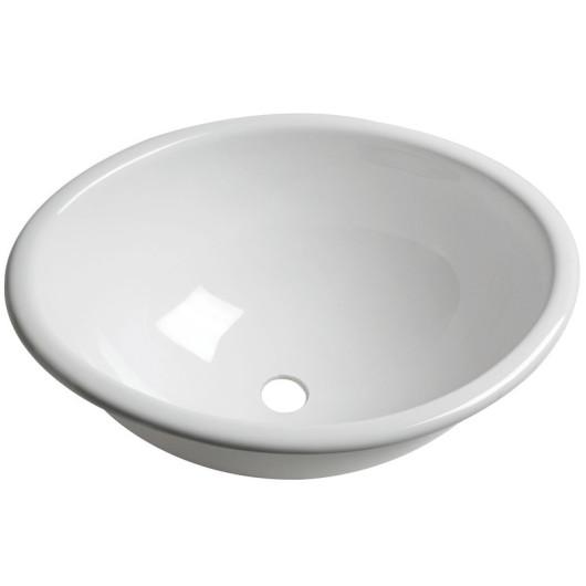 LAVABO OVALE 37 X 29 CM OSCULATI de Captivan, lavabo encastrable blanc en ABS pour salle de bain en bateau ou van.