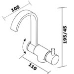 MITIGEUR STYLE BLACK LINE | EAU CHAUDE/FROIDE OSCULATI de Captivan, robinet moderne en finition noire, idéal pour bateaux et camping-cars.