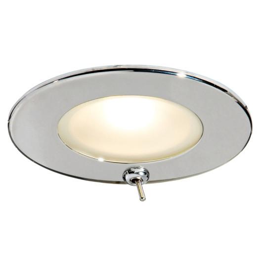 PLAFONNIER LED À ENCASTRER ATRIA II POLI MIROIR IP40 OSCULATI de Captivan, interrupteur intégré, idéal pour bateau et véhicule aménagé.