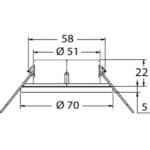 Plafonnier LED à encastrer Atria II Poli Miroir IP65 Osculati, Captivan, idéal pour bateau, van ou véhicule aménagé, fonctionne en 12/24 V.