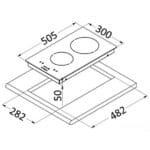 PLAN DE CUISSON VITROCÉRAMIQUE 2 FEUX OSCULATI de Captivan, idéal pour cuisiner à bord, 2 feux, commandes tactiles, 9 niveaux de puissance.