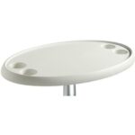 PLATEAU DE TABLE OVALE 760 X 450 MM OSCULATI chez Captivan, idéal pour l'équipement extérieur du cockpit des bateaux avec support verres.