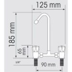 ROBINET EAU CHAUDE / EAU FROIDE OSCULATI de Captivan, mélangeur en laiton chromé avec bec rabattable pour bateau ou camping-car.