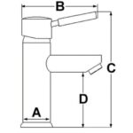 ROBINET MITIGEUR 20 CM OSCULATI de Captivan, pour cuisine de bateau, camping-car ou fourgon, mitigeur céramique pour eau chaude et froide.