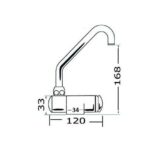 ROBINET MITIGEUR RABATTABLE OSCULATI de Captivan, mitigeur en laiton chromé pour cuisine bateau ou camping-car, à fixation unique.