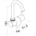 ROBINET ORIENTABLE SLIM EAU FROIDE OSCULATI de Captivan, idéal pour cuisine de bateau ou van, pratique pour un plan de travail dégagé.