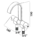 ROBINET STYLE BLACK LINE | EAU CHAUDE/FROIDE OSCULATI de Captivan, robinet mélangeur élégant pour bateau, camping-car, bec rabattable 180°.