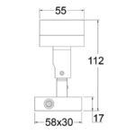 SPOT ARTICULÉ LAGUNA 12 LED OSCULATI par Captivan, éclairage 12/24 V, 2 W, en verre polycarbonate, lumière blanche chaude, finition chromé satiné.