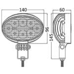 SPOT LED HD 40W BASE INOX OSCULATI de Captivan, puissant éclairage LED BRIDGELUX pour pont de bateau, boîtier alu laqué blanc.