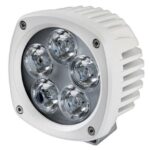 SPOT LED HD 50W BASE INOX. OSCULATI - Captivan, projecteur compact 5 LED CREE, éclairage puissant 50W pour 12V/24V.