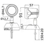 SPOT ORIENTABLE LED OSCULATI de Captivan, applique LED HD 12V orientable, interrupteur, éclairage intérieur pour bateaux et camping-cars.