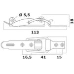 VERROU SAUTERELLE INOX 100 KG OSCULATI chez Captivan, fermeture à levier en inox pour coffre de cockpit et quincaillerie marine.