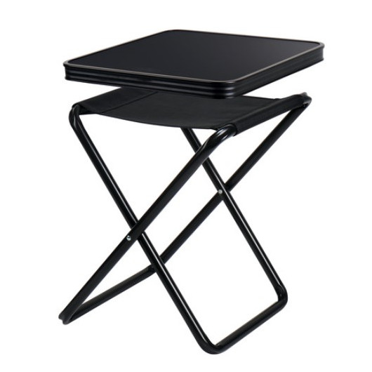 CAMP4 TABOURET AVEC TABLETTE de Captivan, idéal pour repas en extérieur lors de vos vacances en camping-car ou fourgon aménagé.