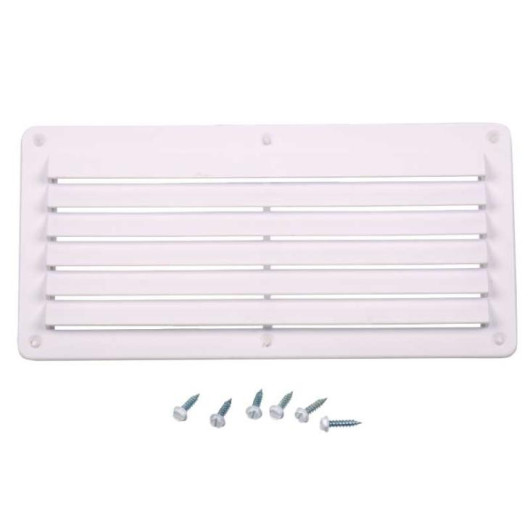 CARBEST GRILLE DE VENTILATION RECTANGULAIRE chez Captivan, idéale pour aérations hautes et basses de fourgon aménagé.