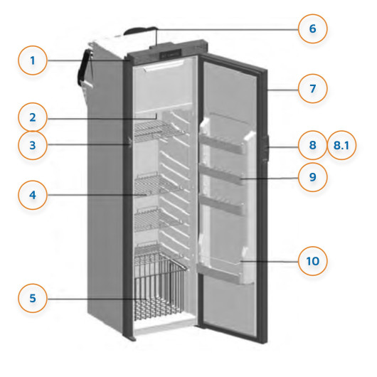 CARBEST MH140L PIÈCES DÉTACHÉES chez Captivan, pour frigo à compression, idéal pour camping-car, caravane et fourgon aménagé.