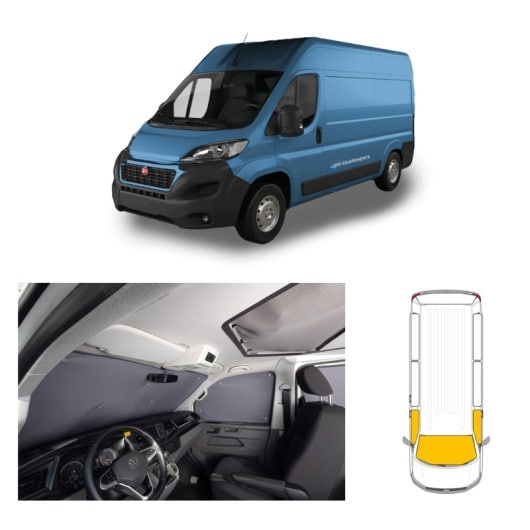 CARBEST RIDEAUX ISOLANTS AVANT 3 PIÈCES | DUCATO X250 X290 par Captivan, rideaux thermiques, isolation 8 mm, installation facile.