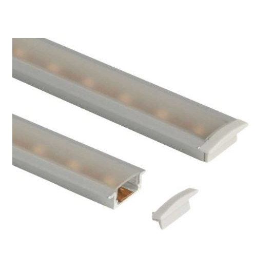 CARBEST PROFIL DROIT ENCASTRÉ BANDE LED chez Captivan, rail super plat de 1.5m pour bandes LED extérieures avec embouts de finition.