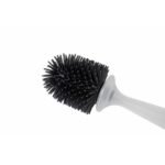 CARBEST BROSSE WC SILICONE, Captivan : brosse en silicone pour van, camping-car avec support à ventouse et tiroir de nettoyage.