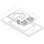 CARBEST COMBINÉ CRISTAL 2 FEUX/ÉVIER ROND de Captivan, idéal pour bateau et fourgon, réchaud à gaz avec 2 brûleurs inox.