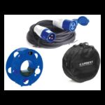 CARBEST KIT RALLONGE ÉLECTRIQUE de Captivan : kit avec tambour bleu, 35m de câble et rallonge 25m avec 2 prises P17.