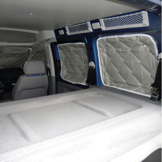 CARBEST KIT RIDEAUX THERMIQUES ISOFLEX | VW CADDY - Captivan, isolant thermique en PVC 9 couches pour VW Caddy MAXI depuis 2020.