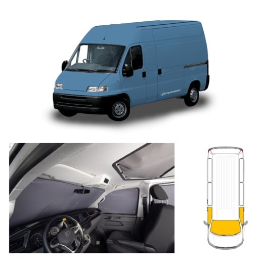 CARBEST RIDEAUX ISOLANTS AVANT 3 PIÈCES | DUCATO X230 X244 par Captivan, offre isolation thermique de 8 mm et protection UV.