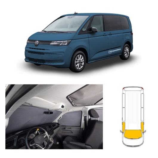 CARBEST RIDEAUX ISOLANTS AVANT 3 PIÈCES | VW T7 MULTIVAN chez Captivan, pour un confort optimal et une protection contre les regards extérieurs.