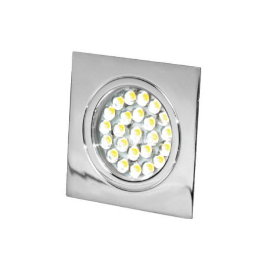 CARBEST SPOT ENCASTRÉ MÉTAL 65 X 65 MM de Captivan, luminaire encastrable en métal chromé, 63 lumens, idéal pour bateau et camping-car.