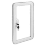 Portillon de service SK 5 DOMETIC chez Captivan, trappe d'accès moderne pour camping-car, disponible en 5 dimensions, coloris blanc.