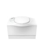 WC chimique fixe THETFORD C403-L avec réservoir cassette sur roulette et chasse d'eau électrique, disponible chez Captivan.