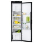 Frigo THETFORD T2152 12 V 150 L, performances de froid exceptionnelles, disponible chez Captivan, porte noire réversible.