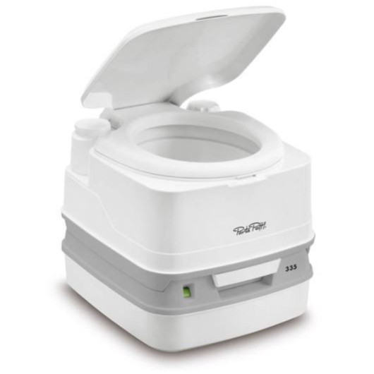 THETFORD PORTA POTTI QUBE 335 chez Captivan, WC chimique portable compact idéal pour petits espaces comme bateaux et camping-cars.