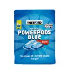 THETFORD POWERPODS BLUE de Captivan, formule concentrée pour un contrôle parfait des toilettes chimiques en camping-car et fourgon aménagé.