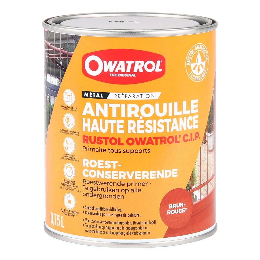 Antirouile rustol pour éviter toute dégradation de la tôle du véhicule après installation de la baie.