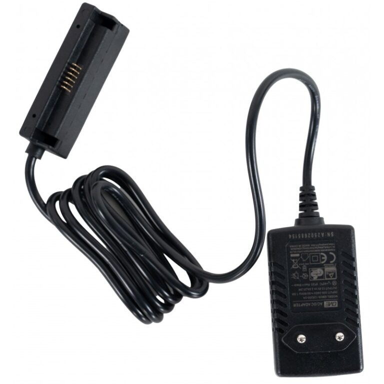 Chargeur pour batterie amovible de glacière ANTARION. Assure un chargement de la batterie en externe.